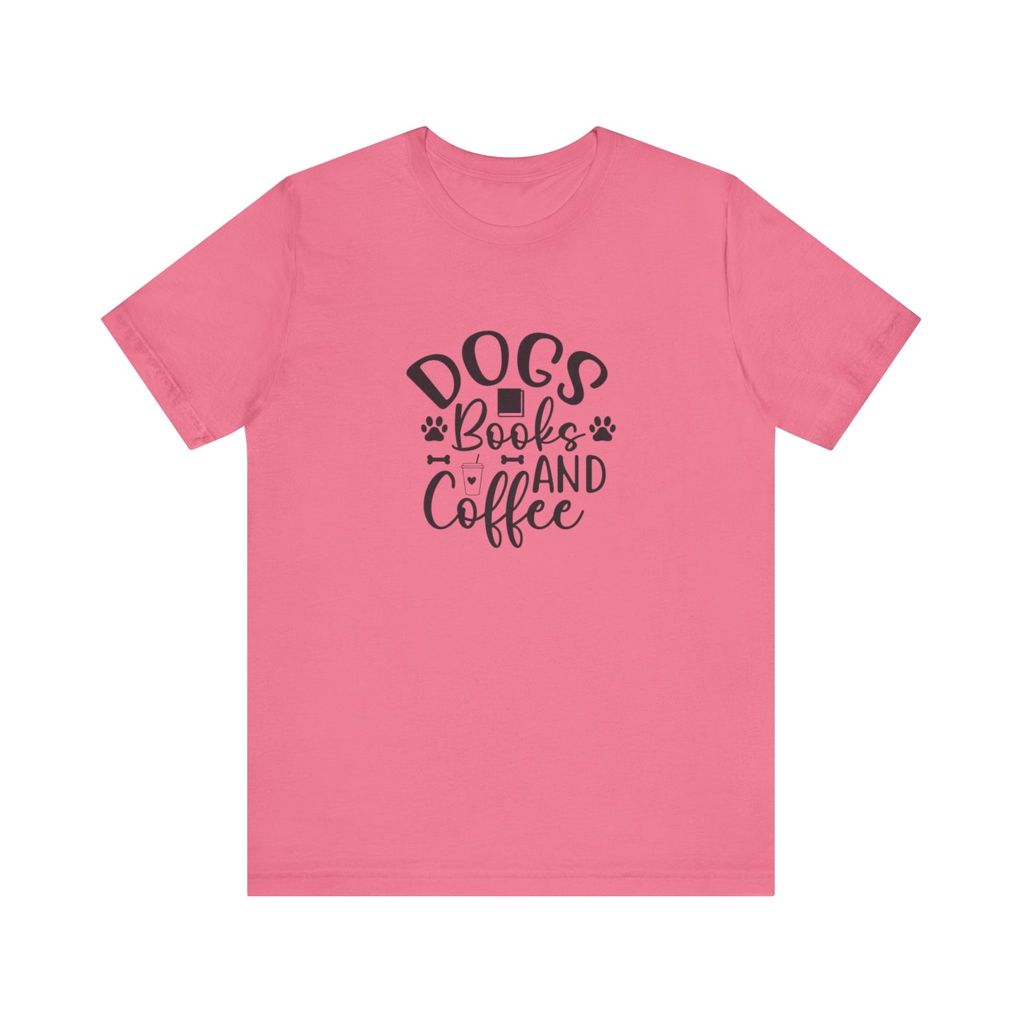 Dogs, Books, and Coffee Unisex Jersey Short Sleeve Tee