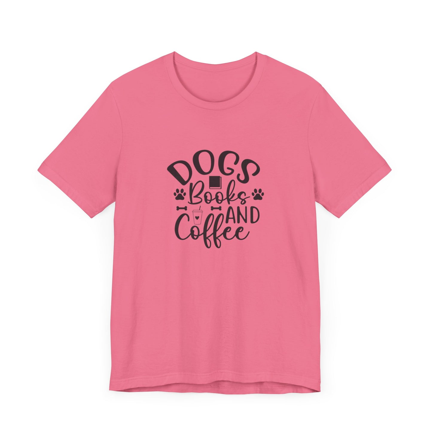 Dogs, Books, and Coffee Unisex Jersey Short Sleeve Tee